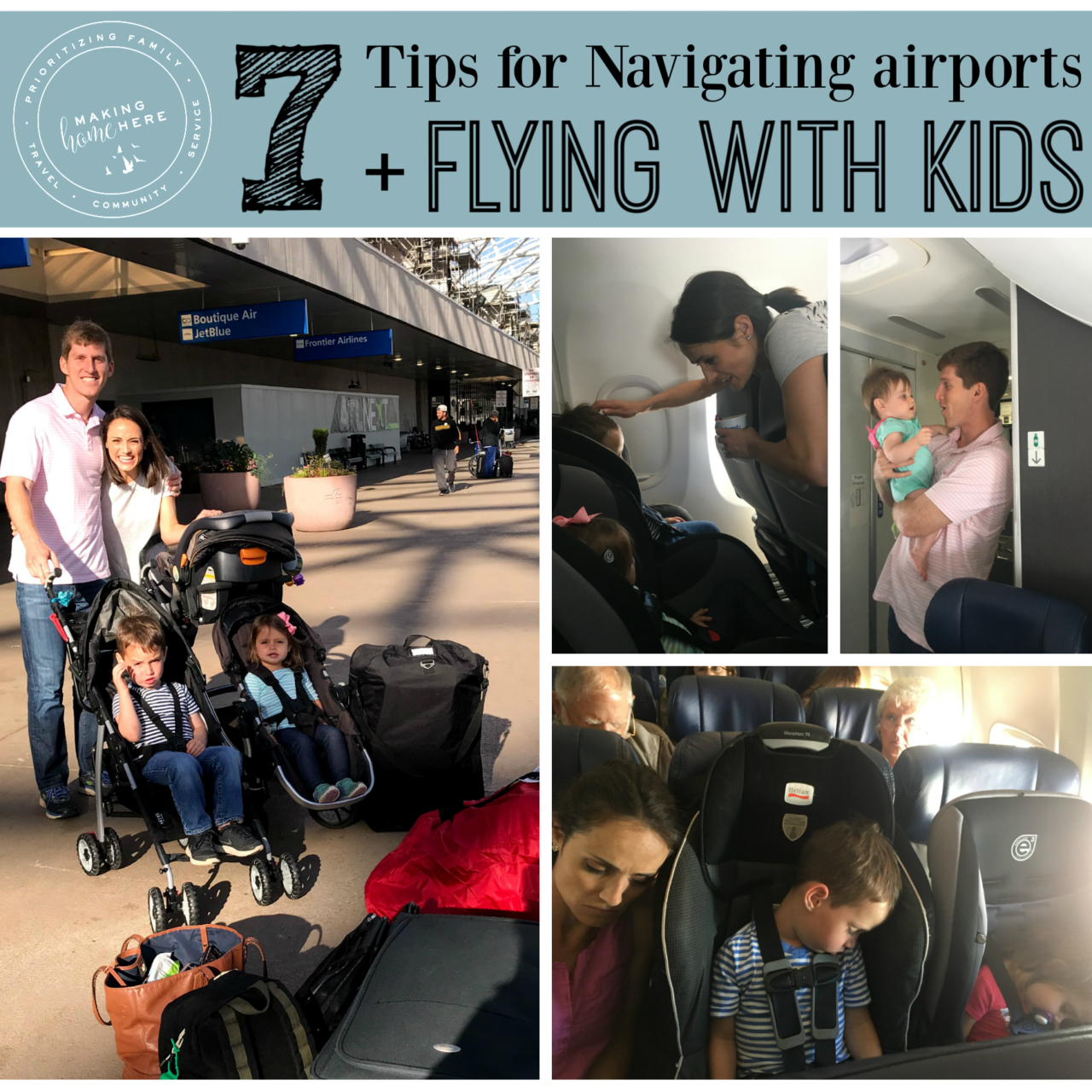 Travel Series: 7 Tips for Navigating airports + flying with kids