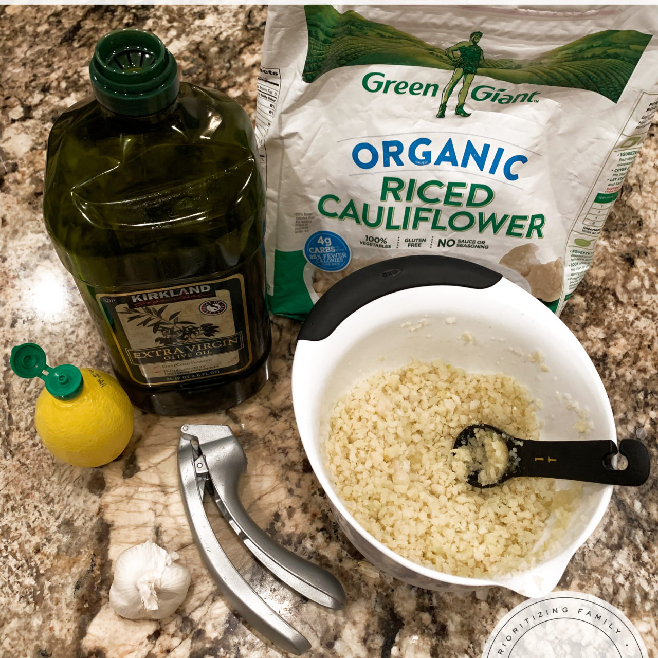 Lemon Roasted Riced Cauliflower